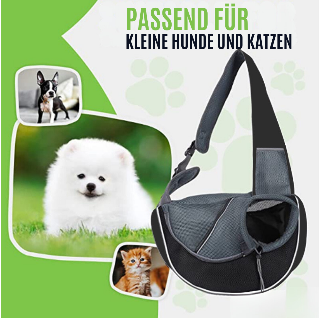 Brusttasche für kleine Hunde mit Streicheleingriff