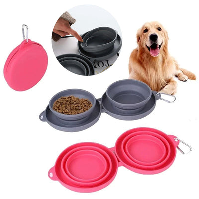 Futternapf Silikon für Hunde klappbar mit Karabiner
